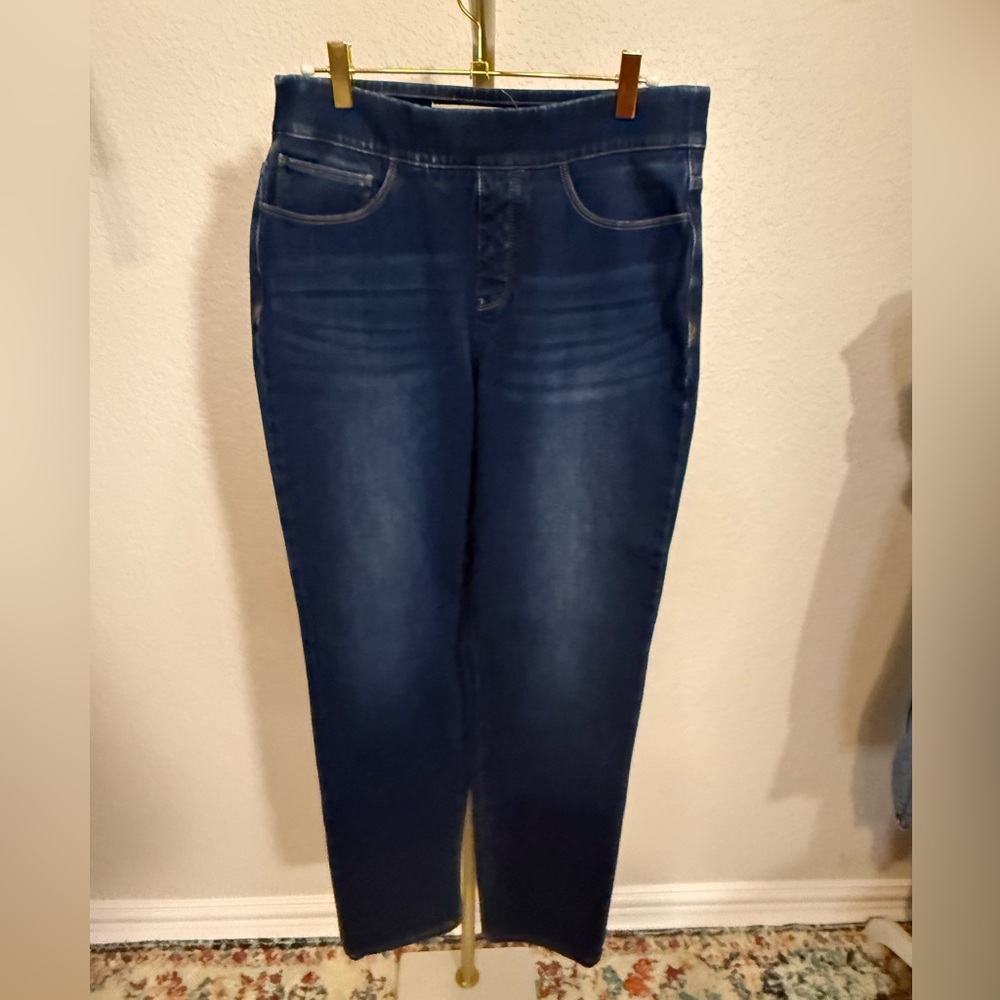 Soft Surroundings Slim Straight Jeans in Dark Blue  (B6)